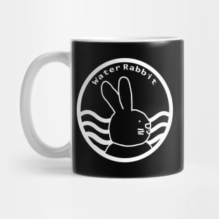 Water Rabbit White Line Chinese Zodiac Mug